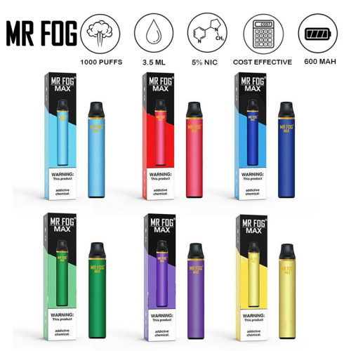 Mr Fog Max 1000 Puffs Disposable Vape 10ct/Display